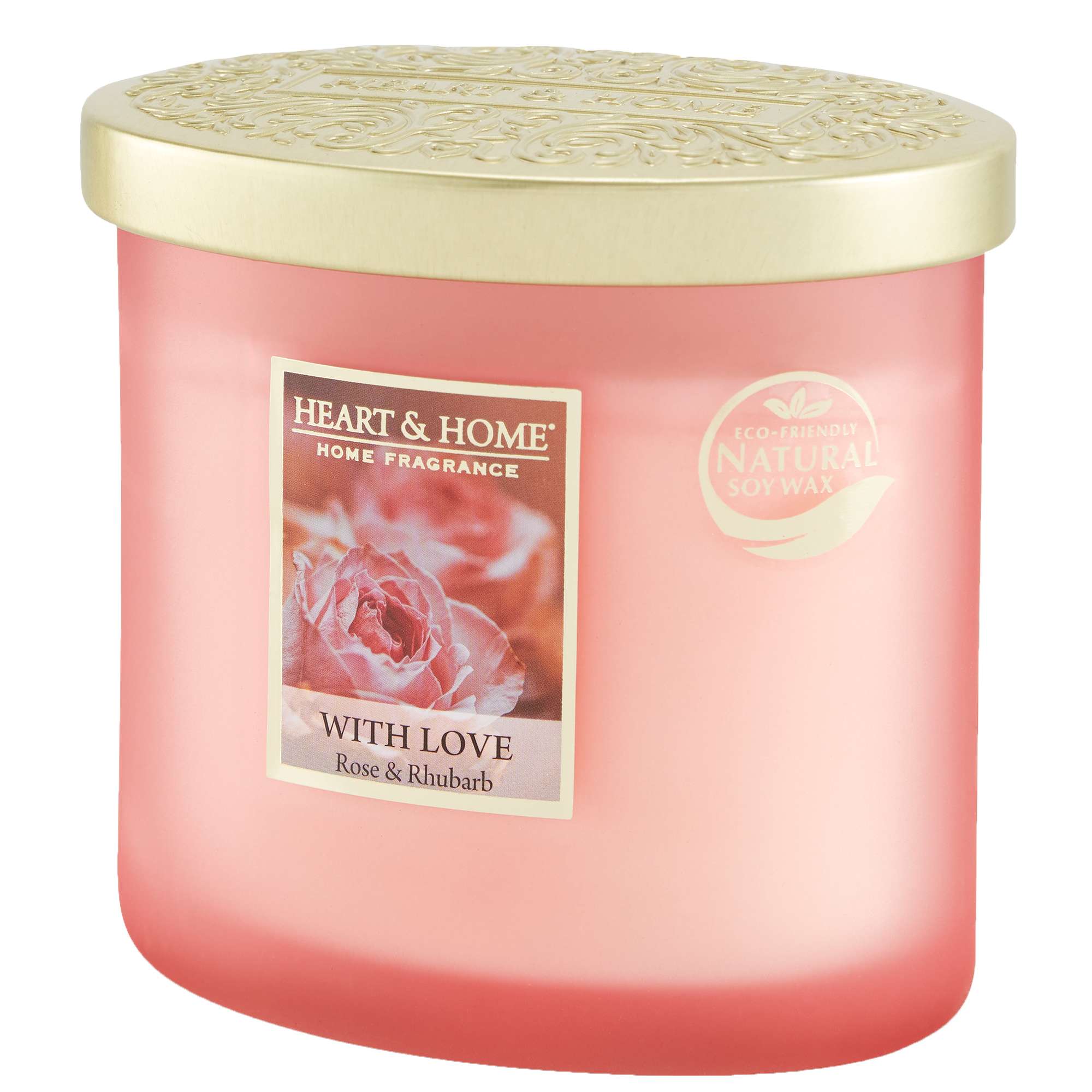 Heart & Home Elipse Candles Twin Wick With Love (Rose) 220g