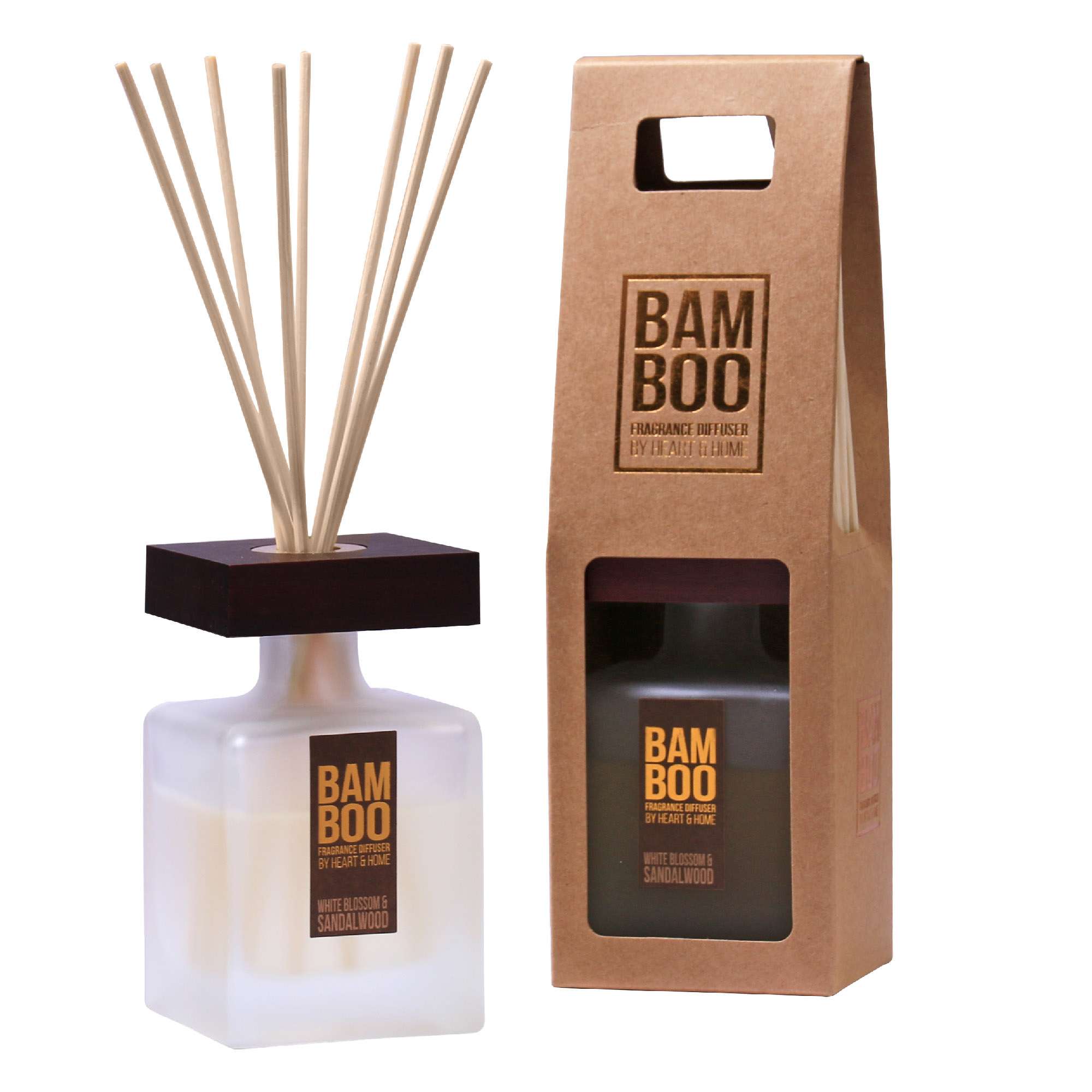 BAMBOO Room Diffuser Large Fragrance Diffuser White Blossom & Sandalwood 140ml