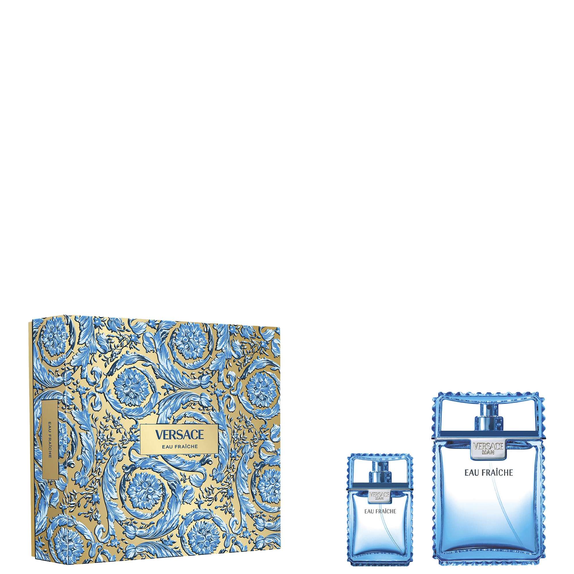 Versace Men's White/Amber - Man Eau Fraiche Eau De Toilette Gift Set 100Ml