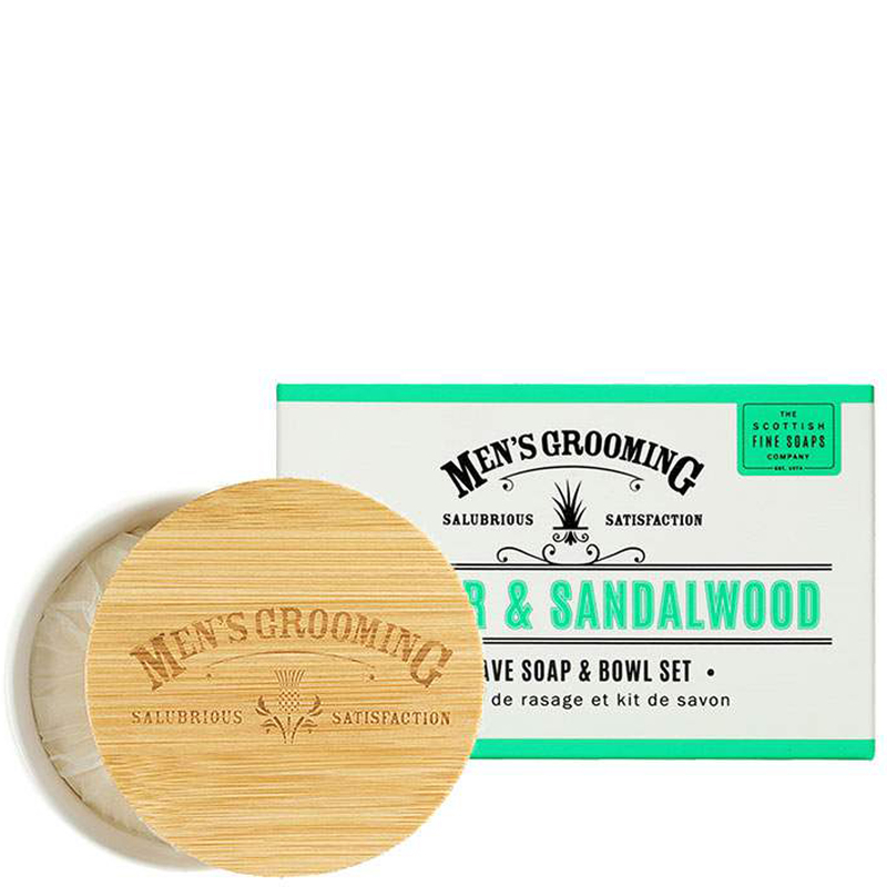 Image of Scottish Fine Soaps Men's Grooming Vetiver & Sandalwood Shave Soap & Bowl 100g