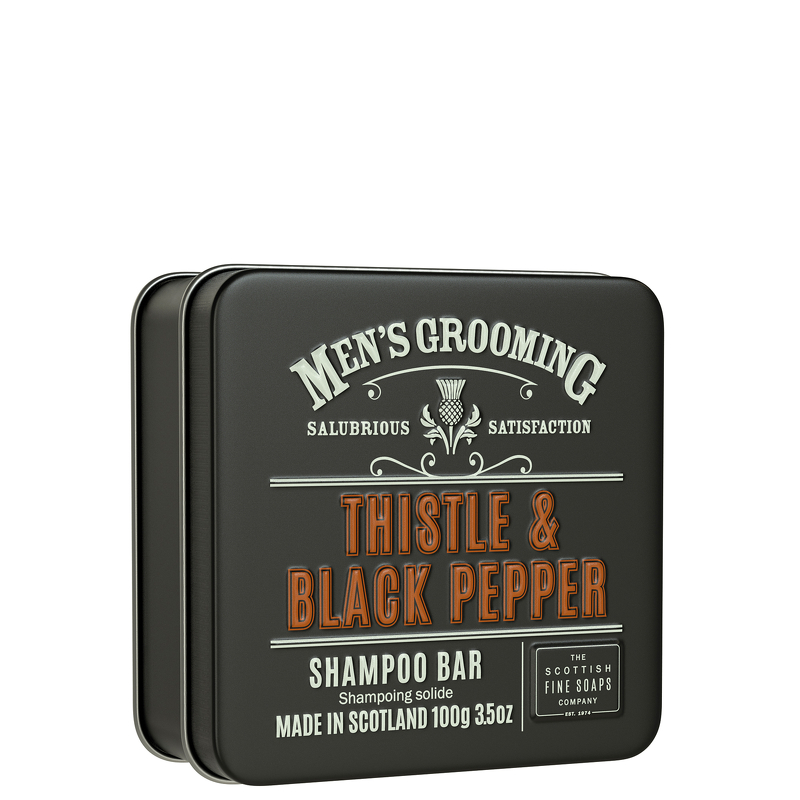 Scottish Fine Soaps Men's Grooming Thistle & Black Pepper Shampoo Bar 100g