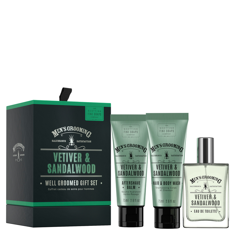 Scottish Fine Soaps Gifts & Sets Men's Grooming Vetiver & Sandalwood Eau de Toilette Spray 50ml Gift Set