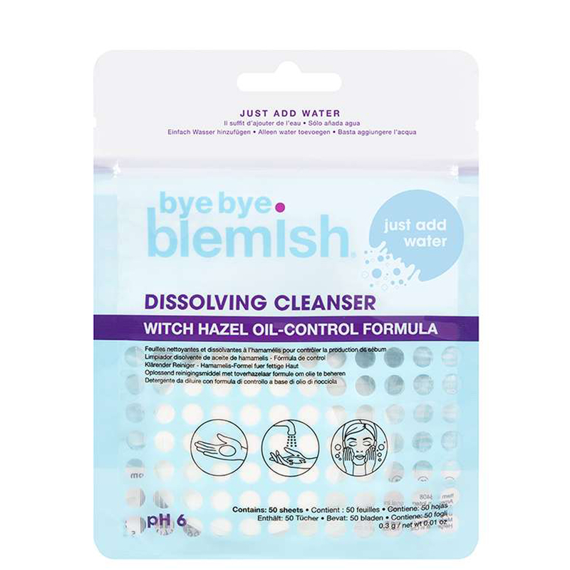 Bye Bye Blemish Water Activated Dissolving Cleans sheet 50pk