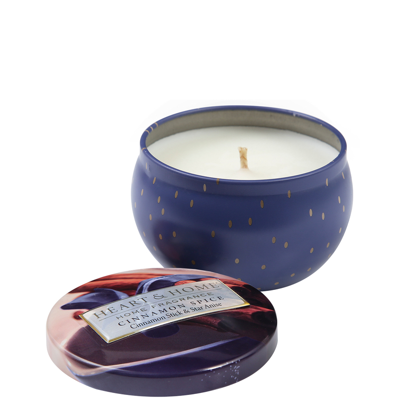 Heart & Home Candle In Tin Winter Cinnamon Spice