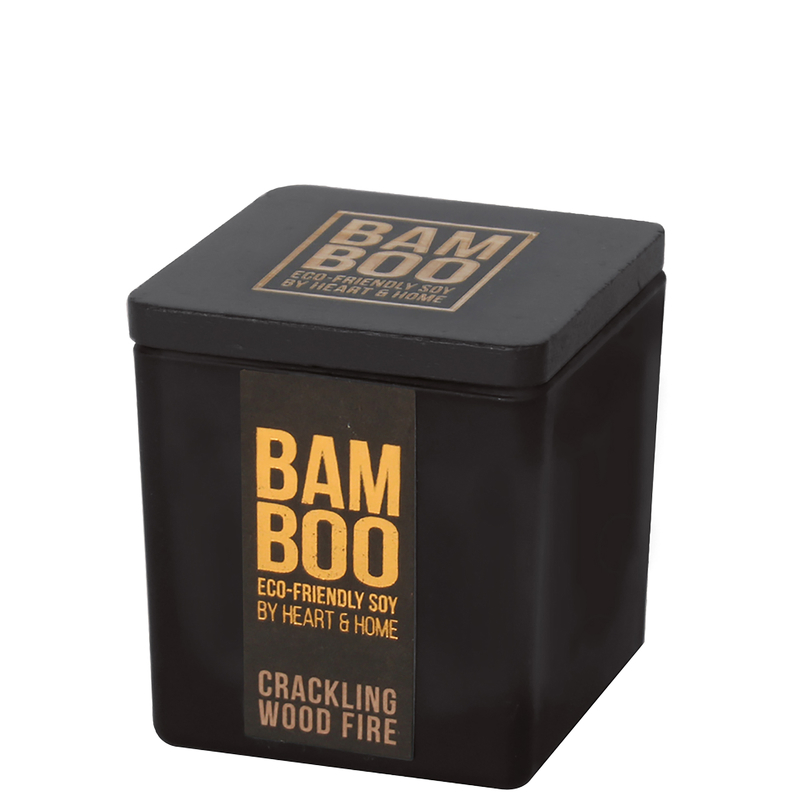 BAMBOO Small Jar Candle Crackling Wood Fire 80g