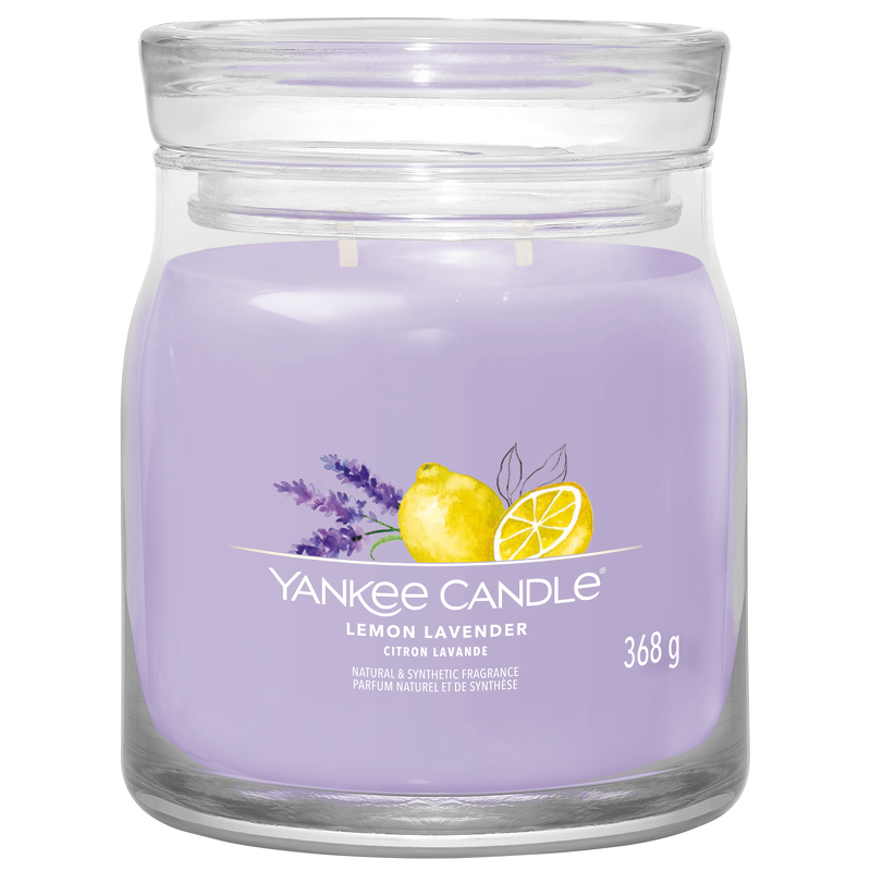 yankee candle signature jar candle medium jar lemon lavender 368g