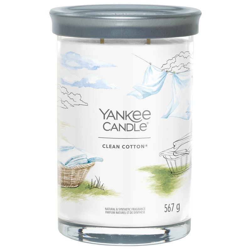 Yankee Candle Signature Jar Candle Large Tumbler Clean Cotton 567g