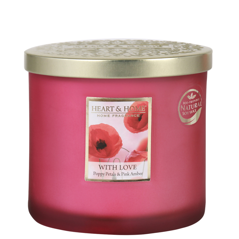 Heart & Home Elipse Candles Twin Wick With Love Poppy 220g