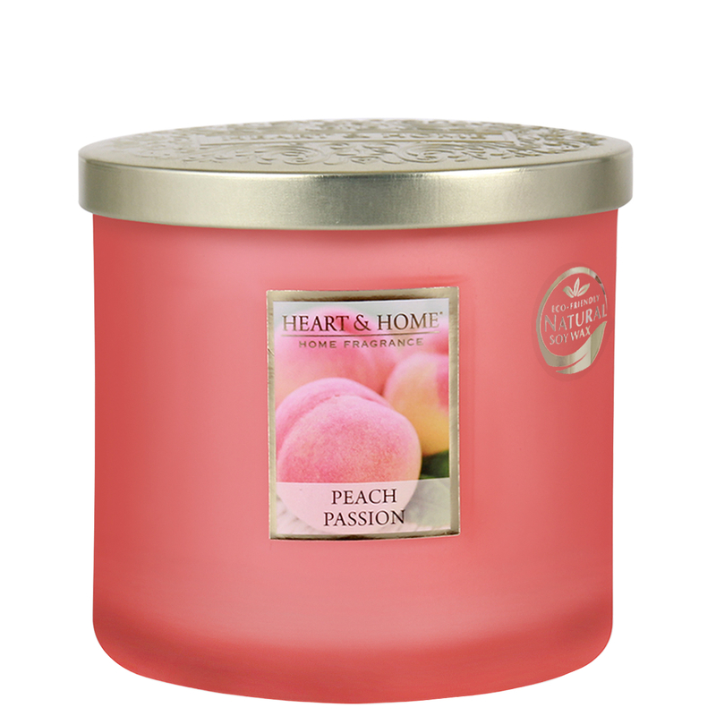 Heart & Home Elipse Candles Twin Wick Peach Passion 220g