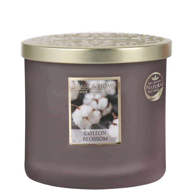 Heart & Home Elipse Candles Twin Wick Cotton Blossom 220g