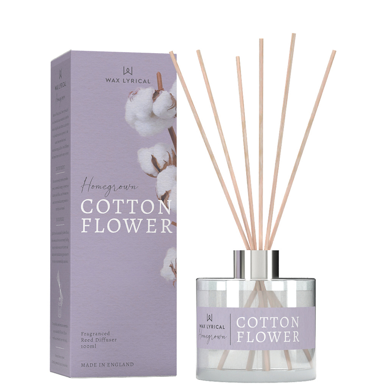 Wax Lyrical Homegrown Reed Diffuser Cotton Flower 100ml