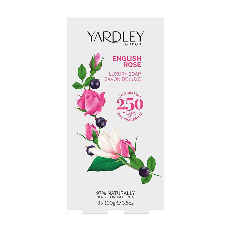 Image of Yardley English Rose Luxury Soap 3 x 100g